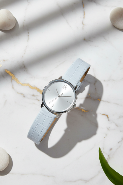 Composizione elegante orologio Calvin Klein azzurro