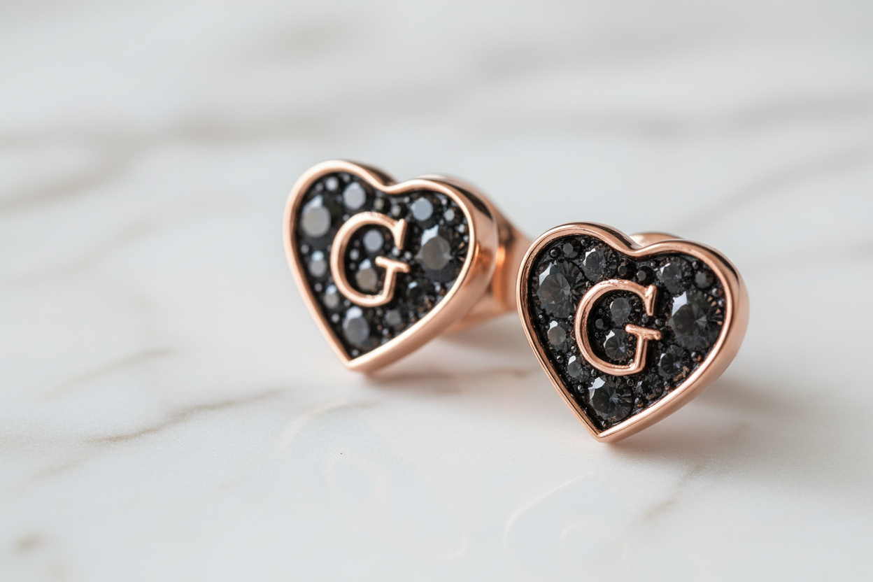 Clip su orecchini - placcato in oro orecchino cuore con cristalli - Whitney di Bello London Clip su orecchini - placcato in oro orecchino cuore con cristalli - Whitney di Bello London