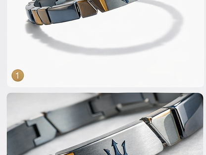 Bracciale Uomo Maserati Acciaio Brunito Ematite Occhio Tigre JM221ATZ01