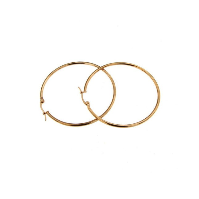 Orecchini Donna Cerchio Grande 5cm Acciaio Inox Oro - Eleganti e Anallergici