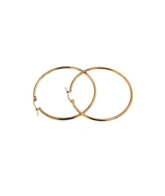 Orecchini in acciaio Steel colore oro a cerchio grande per donna MF