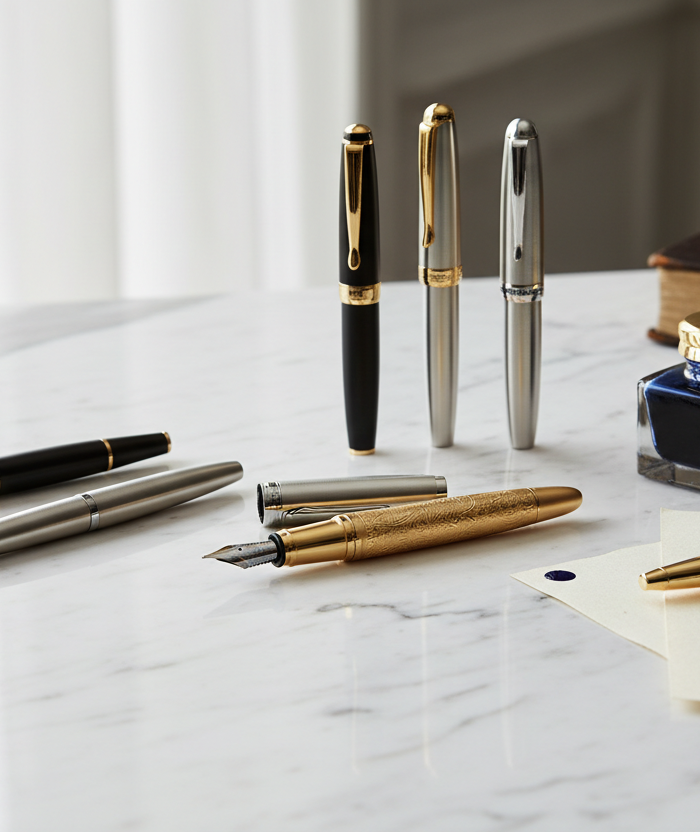 <h1>Penne di Lusso</h1><h4>Strumenti di Scrittura Premium</h4>