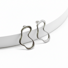 Tempo A Tempo abstract wavy silver stainless steel drop earrings, 5cm