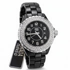 Tempo A Tempo Armada Nueva women's watch in black ceramic with a crystal-embellished bezel and date display