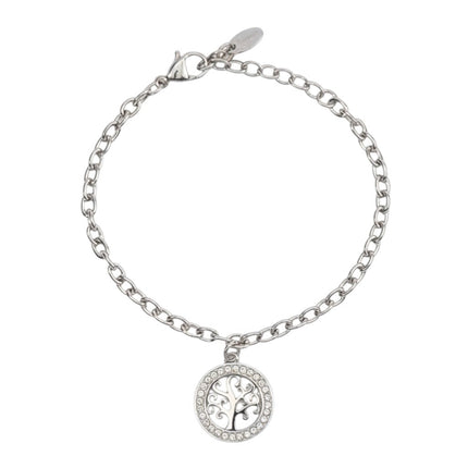Bracciale donna Tempo A Tempo 2Jewels in acciaio con ciondolo Albero della Vita circondato da luminosi cristalli