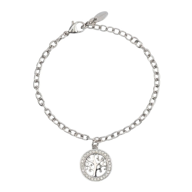 Bracciale donna Tempo A Tempo 2Jewels in acciaio con ciondolo Albero della Vita circondato da luminosi cristalli