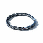 Bracciale Tempo A Tempo da uomo in acciaio 316L bicolore nero e silver con dettaglio ancora e maglie stile catena