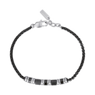 Bracciale uomo Tempo A Tempo 2Jewels in acciaio con finitura IP nera e dettagli centrali decorativi