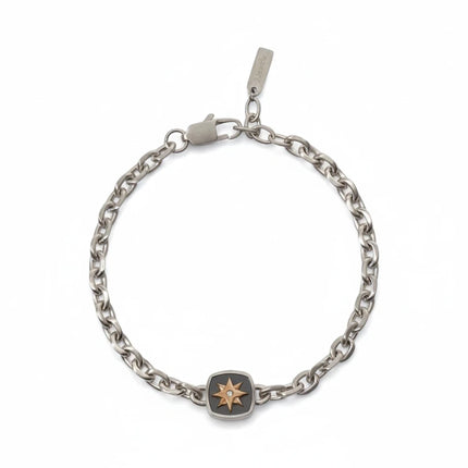 Bracciale uomo Tempo A Tempo 2Jewels in acciaio con ciondolo rosa dei venti e dettaglio centrale luminoso