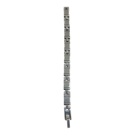 Bracciale Uomo Acciaio Inossidabile Maglie Rettangolari Chiusura Scatto