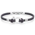 Bracciale uomo Tempo A Tempo 2Jewels in nylon nero e dettagli in acciaio con chiusura a grillo