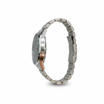 Orologio da uomo Tempo A Tempo Casio MTP-E340D-3AVDF con quadrante verde, cassa e bracciale in acciaio inossidabile.