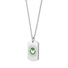 Collana da uomo Tempo A Tempo in acciaio inossidabile con piastrina e logo Sector smaltato verde. Lunghezza 50cm.