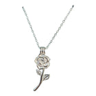 Collana girocollo Tempo A Tempo in acciaio con ciondolo a forma di rosa, design romantico e femminile da 45cm.