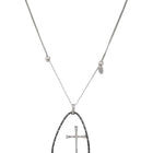 Collana Tempo A Tempo Amen in argento 925 con pendente a forma di croce bicolore rodio e rutenio, design elegante.