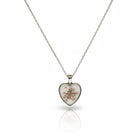 Collana Tempo A Tempo in acciaio inossidabile con ciondolo a cuore smaltato e fiore pressato all'interno