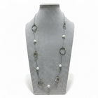 Collana 2Jewels da donna in acciaio 316L color argento con perle di conchiglia e catena ad anelli, 50 cm.
