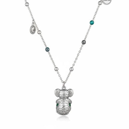 Tempo A Tempo collana lunga in acciaio da 75 cm con ciondolo koala e perline colorate, modello LJ1625