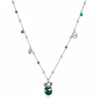 Collana lunga LIU JO in acciaio con ciondolo koala verde e cristalli colorati, 75 cm