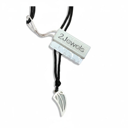 Collana uomo Tempo A Tempo 2Jewels con cordura nera e ciondolo tribale in acciaio lucido