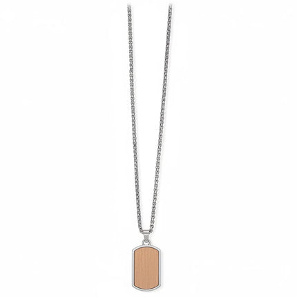 Collana uomo Tempo A Tempo 2Jewels in acciaio con ciondolo a piastrina dal design minimal e moderno