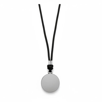 Collana uomo Tempo A Tempo 2Jewels con ciondolo circolare in acciaio e cordino in cordura nera
