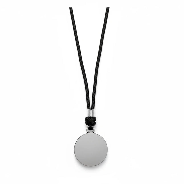 Collana uomo Tempo A Tempo 2Jewels con ciondolo circolare in acciaio e cordino in cordura nera