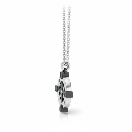 Collana uomo Tempo A Tempo 2Jewels in acciaio con pendente a forma di bussola e rosa dei venti con zirconi