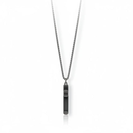Collana uomo Tempo A Tempo 2Jewels in acciaio IP nero con ciondolo a forma di crocifisso dal design moderno