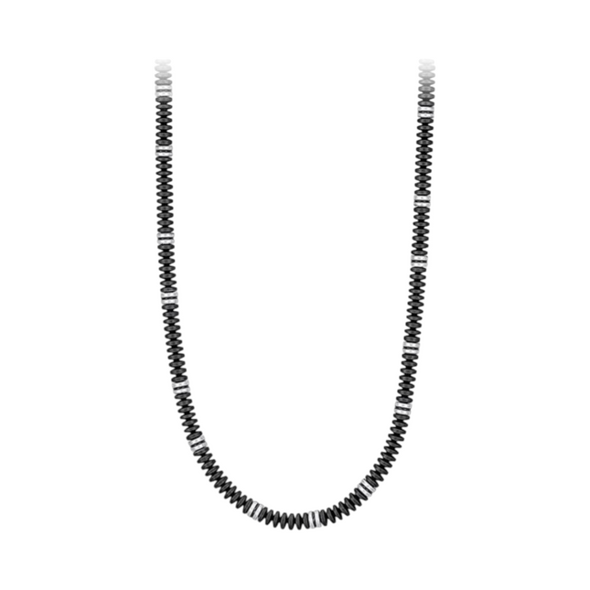 Collana girocollo uomo Tempo A Tempo 2Jewels in acciaio inox e grani di ematite naturale dal design casual