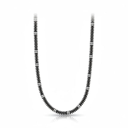Collana girocollo da uomo Tempo A Tempo 2Jewels in acciaio inox e grani di ematite naturale grigio metallizzato