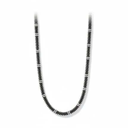 Collana girocollo uomo Tempo A Tempo 2Jewels in acciaio e grani di ematite naturale dal design casual