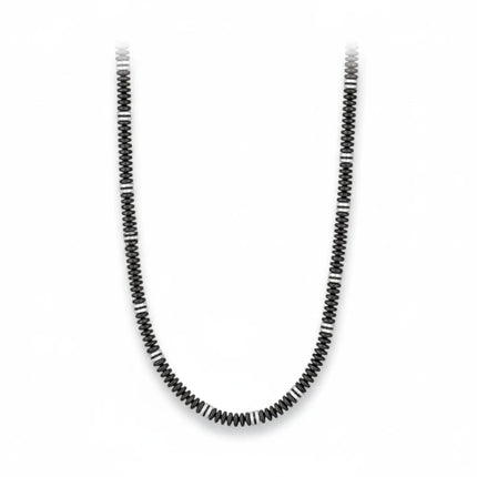 Collana girocollo uomo Tempo A Tempo 2Jewels in acciaio inox e grani di ematite naturale grigio metallizzato