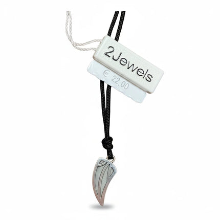 Collana uomo Tempo A Tempo 2Jewels con cordino nero e ciondolo tribale in acciaio dal design etnico