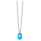 Collana uomo Tempo A Tempo 2Jewels Ikon in acciaio con piastrina turchese e croce di Santiago