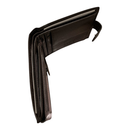 Tempo A Tempo Enrico Coveri dark brown leather men's wallet with internal card slots and money clip