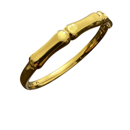 Tempo A Tempo gold-tone metal rigid bracelet with bamboo-effect segments and a polished finish.