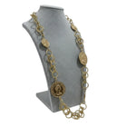Tempo A Tempo gold maxi chain necklace with coin pendants, statement jewelry