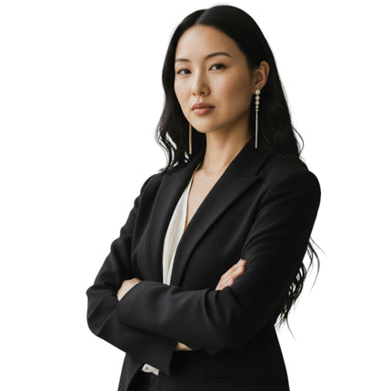 Tempo A Tempo gold-plated stainless steel dangle earrings with white cubic zirconia in a tennis bar design, 6cm long.