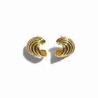 Tempo A Tempo gold wave earrings, shiny finish, vintage chic style, lightweight, nickel-free.
