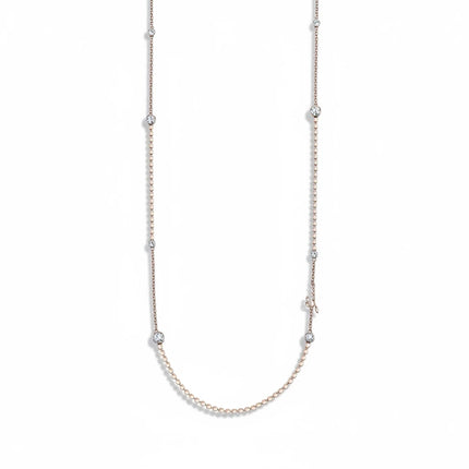 Tempo A Tempo Guess gold-tone stainless steel necklace with crystal accents and logo charm