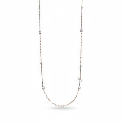 Tempo A Tempo Guess gold-tone stainless steel necklace featuring delicate chain with embedded crystals