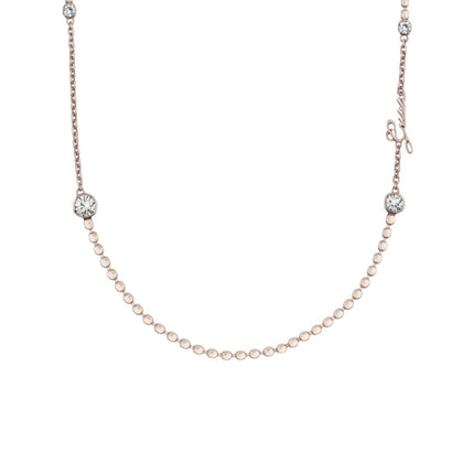 Tempo A Tempo Guess gold-tone stainless steel necklace with crystal accents and logo charm