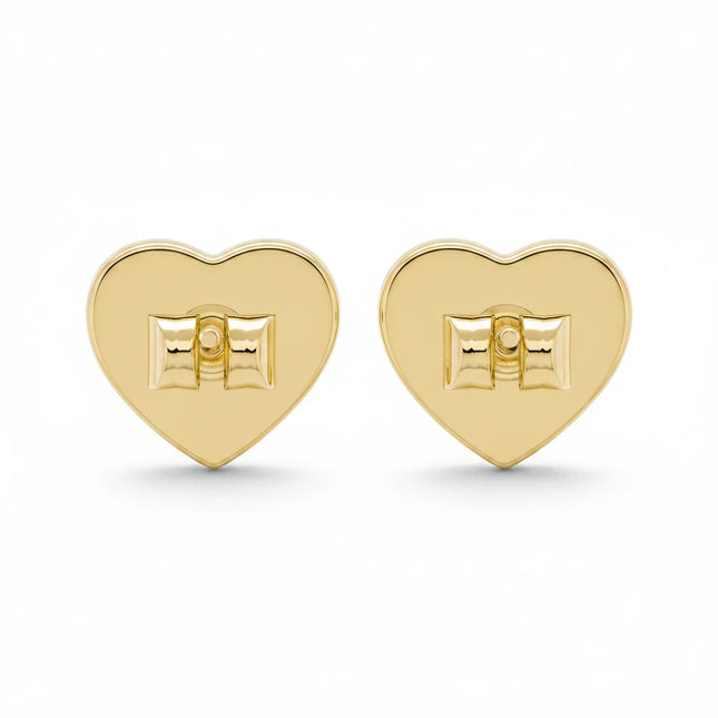 Tempo A Tempo Guess gold-tone stainless steel heart stud earrings back view