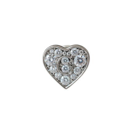 Tempo A Tempo Guess heart-shaped stud earrings in stainless steel with pavé crystals and G logo detail