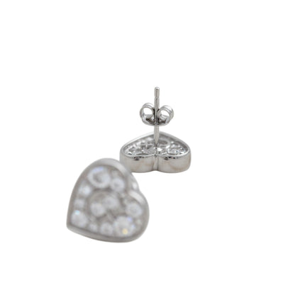 Tempo A Tempo Guess heart-shaped stud earrings in stainless steel with pavé crystals and G logo detail