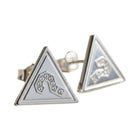 Tempo A Tempo Guess steel stud earrings featuring a triangle design with a crystal-embellished question mark