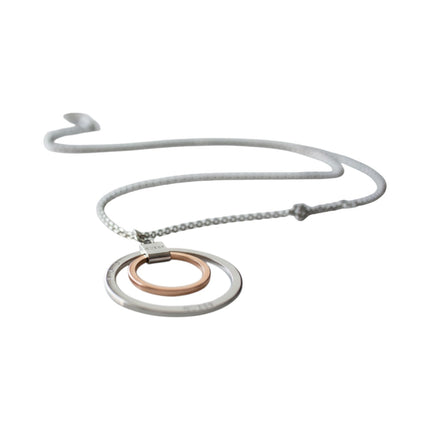 Tempo A Tempo Guess necklace with two-tone interlocking silver and gold circles in stainless steel