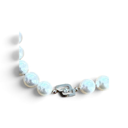 Tempo A Tempo Liu Jo pearl bracelet with silver steel logo and white zircon detail
