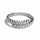Tempo A Tempo women's tennis bracelet in stainless steel with double row of marquise-cut cubic zirconia stones.